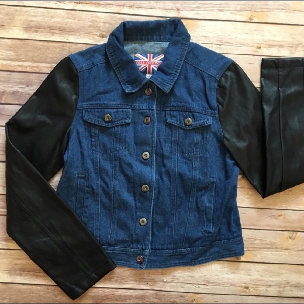 🍎 MISS LONDON Denim Jean Jacket. Size L.